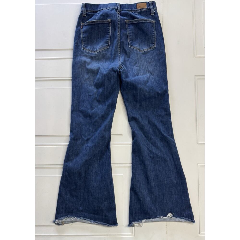 Judy Blue Womens Sz 7/28 Pull On Flare Jeans Denim Medium Wash Raw Hem - Picture 8 of 8